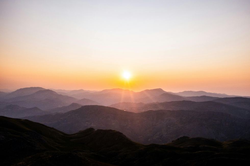 Mountains at dusk